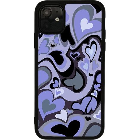 Adatta per custodie per telefono ultra sottili e antiurto, custodia morbida viola, compatibile con iPhone 11. Il prodotto corrisponde perfettamente all'immagine. Presenta un'estetica retrò anni '90, c (1/2)