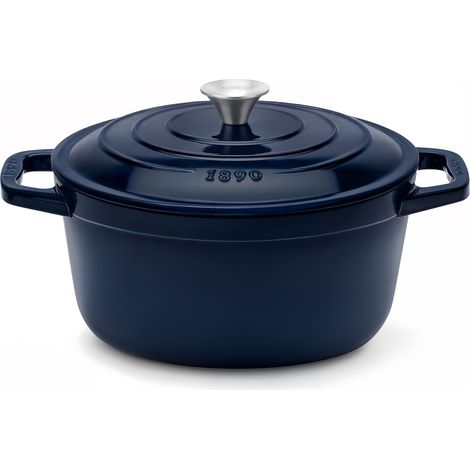 La Fonderie 1890 ALMA25 - Cocotte en fonte 25cm bleu (1/5)