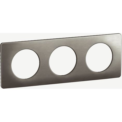 LEGRAND - Plaque Céliane finition Acier Satiné - 3 postes (1/5)