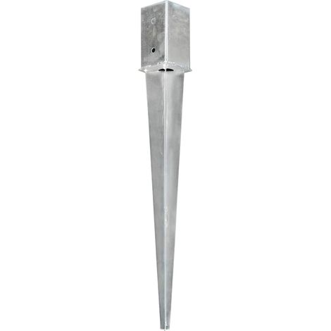 vidaXL Picas de tierra 12 uds acero galvanizado plateado 8x8x76 cm (1/2)
