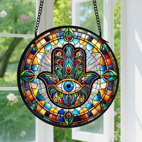 Capteur de soleil en vitrail - décoration spirituelle 9cm (1/4)