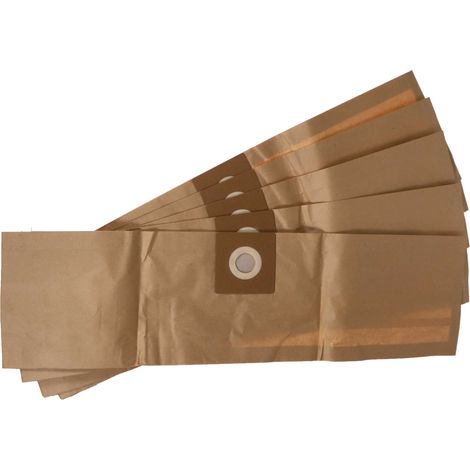 vhbw 5x Vacuum Cleaner Bag compatible with Kärcher NT 501, NT 551 Vacuum Cleaner - Paper Brown