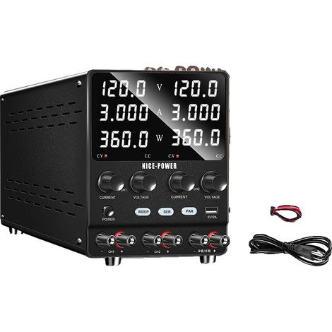 Alimentation, Conception à Double Canal, Sortie de Tension Réglable, 120V 3A CANAL DOUBLE (1/2)