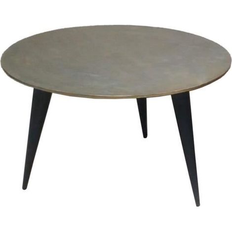 Couchtisch - Aluminium - Schwarz Gold - 80x80x50 cm - Einfache Montage - Modernes Design