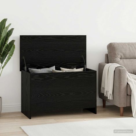 vidaXL Coffre de rangement avec stockage Chêne noir 80 x 40 x 50 cm