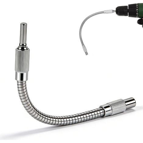 200mm 1/4" Rallonge Flexible, Rallonge Embout Visseuse Flexible Arbre Pour Perceuse Tournevis, Rallonges Flexibles De Foret Pour La Réparation Des Espaces Restreints (1/5)