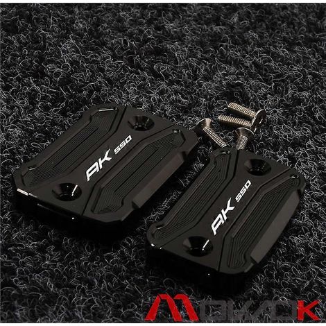 Accessoires moto pour AK550 : bouchon décoratif en alliage d'aluminium pour réservoir d'huile de frein avant (paire noire) (1/5)
