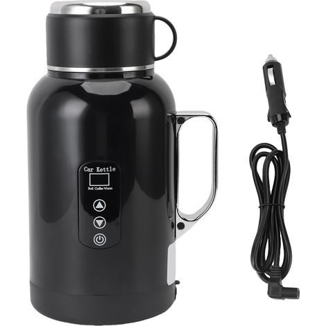 1300ml stainless steel electric car kettle, ideal for travel, with LED temperature display for coffee, tea and milk. (1/5)