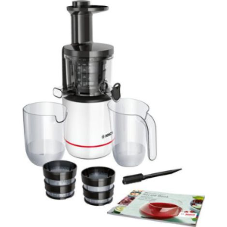 Extracteur de Jus   - BOSCH - MESM500W VitaExtract - Blanc/chrome - 150 W - 1 vitesse + reverse - syst. de sécurité sur le couve