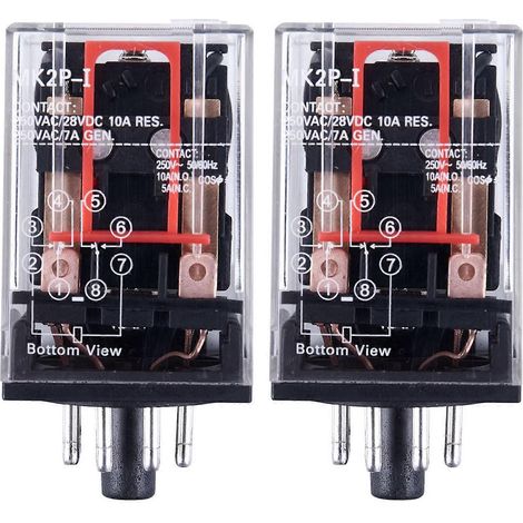 Relais de puissance PCB 8 broches DPDT 2NO 2NC MK2P-1, tension de bobine 220 V/230 V CA (1/5)