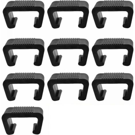 Lot de 10 clips de fixation extra-résistants en polyrotin pour mobilier de jardin, modules d'extérieur, canapés, terrasses,meubles (1/5)