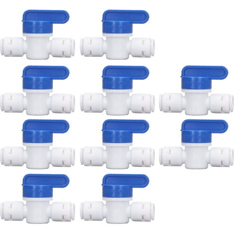 10-teiliges Kugelhahn-Set, Mini-Absperrventil für Wasserleitungen, 1/4-Zoll-Schnellkupplung, Anschlusszubehör für Wasserfilter (1/5)