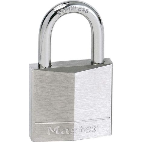 Master Lock 640EURD Marine Padlock with Key – Gray, 6.5 x 4 x 1.3 cm, Double Locking Brass Lock with 40mm Shackle and Stainless Steel Hinge, 22mm Diameter