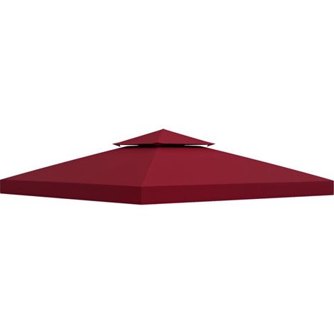Toit de Remplacement pour pavillon de Jardin Toile de Rechange pour pavillon tonnelle Tente 3 x 3 m Rouge vineux (1/5)