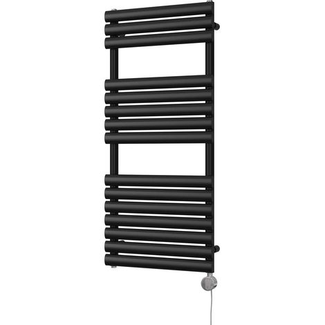 Omeara - Black Electric Towel Rail H1120mm x W500mm 600w Thermostatic (1/3)