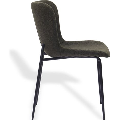 Set de 2 sillas de comedor con respaldo alto redondeado en tejido y metal verde MODENUIT (1/5)