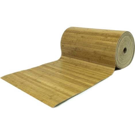 Tappeto Bamboo Passatoia Antiscivolo In Tinta Unita Colore Naturale, misura50x50coloreNaturale