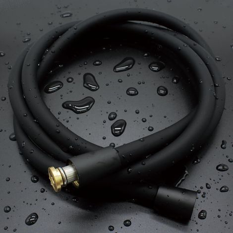Universeller Duschschlauch (G1/2 Zoll, 2 m), ultraweicher Duschschlauch, verdreh- und knickfest, Duschschlauch für Duschkopf und Bidet, Schwarz (1/5)