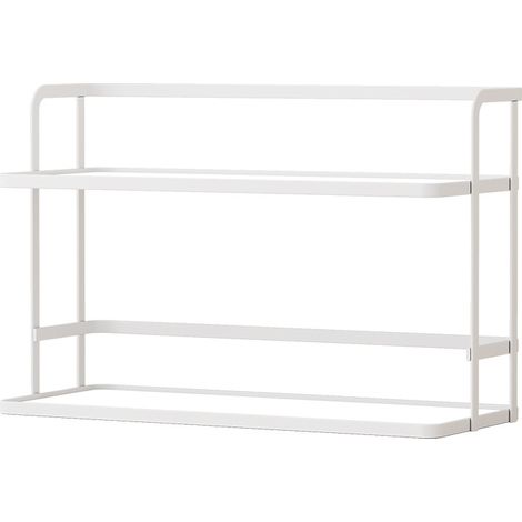 Étagère de rangement pour tasses double étages en fer plat blanc grand format, support en U égouttoir pour mugs et tasses à café (1/5)