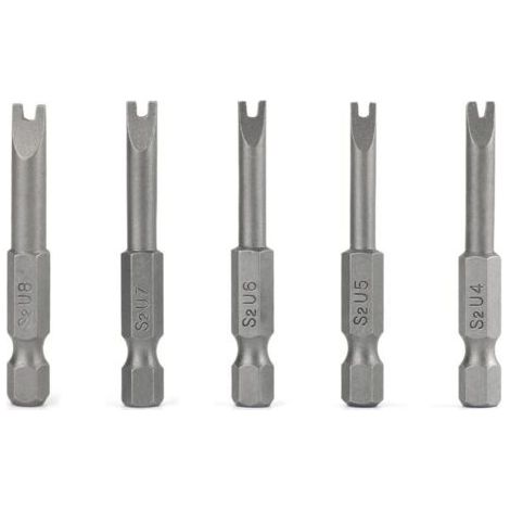 Embouts de tournevis en forme de U, pointes magnétiques en alliage d'acier S2, longueur 50 mm, tige hexagonale 1/4". (1/4)