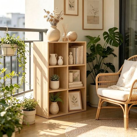 Libreria cubi 6 vani in legno 59,6 x 89 x 29 cm OKMYHOME (1/5)