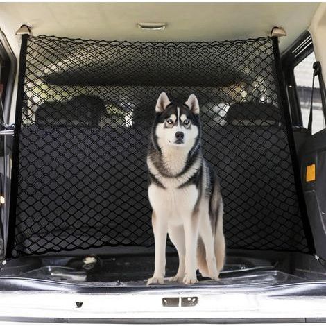Barrière de voiture pour chien pour SUV, véhicules, camions, voitures, séparateur réglable pour animaux de compagnie, design pliable pour un rangement facile, barrière en maille métallique (1/5)