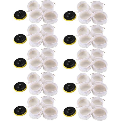 50-teiliges Polier-/Polierset mit weichen Wollpads, weiß: 4 Zoll (1/5)