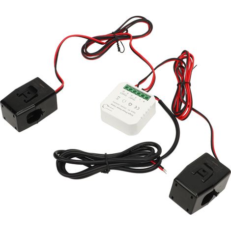 Compteur Énergie Intelligente Tuya WIFI Monophasé avec 2 Pinces Ampèremétriques 120A, Transformateur de Courant, 90-250VAC (1/5)
