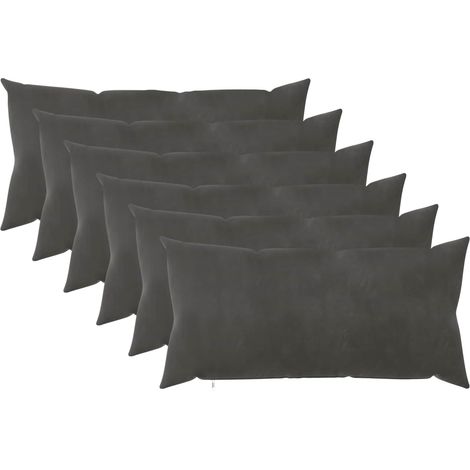 vidaXL Funda de almohada 6 pcs HEERLEN Gris oscuro 40 x 80 cm (1/2)