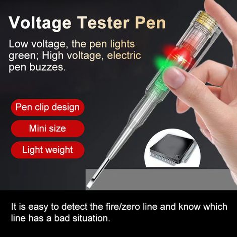 Decdeal Stylo testeur de tension intelligent étanche, détecteur de puissance, crayon de test électrique avec lumière LED haute luminosité, outil d'indicateur électrique, tournevis