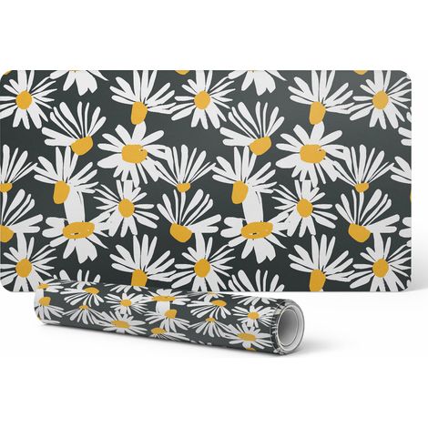 Alfombrilla protectora decorativa para mesa de oficina, estampado floral retro, 90x45 cm