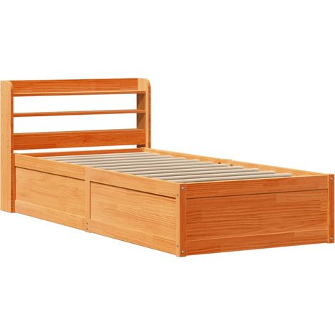 Maison Exclusive - Estructura cama con cabecero madera pino marró