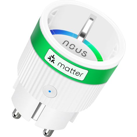 Prise Connectée Matter avec Suivi de Consommation Électrique, 16A 3840W, Compatible avec 15, Télécommande via App, WiFi 2.4 GHz (1/5)