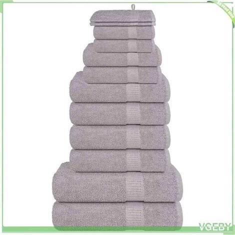 Ensemble de serviettes 12 pièces - FAF7291712404962 - 360 g/m² - 100% coton - Gris (1/5)