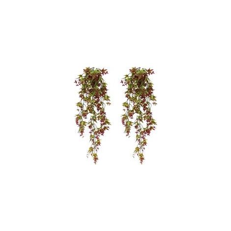 Lot de 2 lierres artificiels pleureurs 80 cm – Couleur rose rouge – Plantes suspendues pour décoration intérieure et extérieure (1/5)