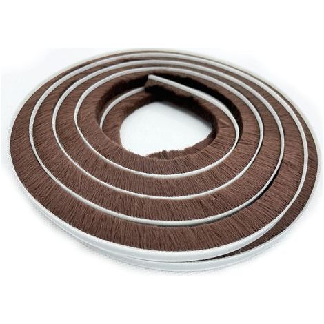 Spazzola di tenuta per finestre/porte scorrevoli, lato telaio (16 piedi x 11/32 pollici di supporto x 9/16 pollici di spazzola, marrone) (1/5)