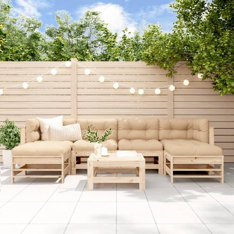 7-tlg. Garten-Lounge-Set,Gartenmöbel-Set Massivholz Kiefer vidaXL22945 (1/5)