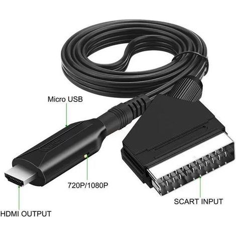 Convertisseur péritel vers HDMI, entrée péritel tout-en-un vers sortie HDMI, résolution HD 720p/1080p pour HDTV, moniteur, projecteur, PS3, Xbox, Blu-Ray, DVD, Sky, STB (1/4)