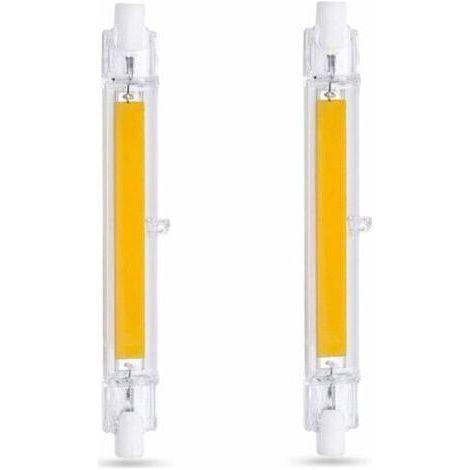 Ampoule LED R7S 118 mm 20 W blanc froid 6000 K, 2000 lm, non dimmable, ampoule LED COB mince R7S 118 mm pour lampe murale/sol, paquet de 2 (1/4)