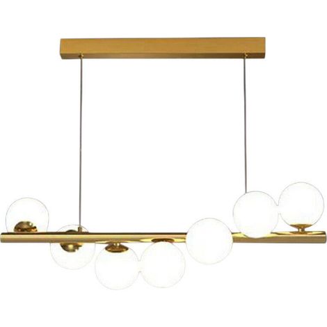 TrAdE Shop Traesio - Lampadario A Sospensione Da Soffitto Bronzo Decorativo Con 7 Sfere In Plastica G9 A06 - (1/5)