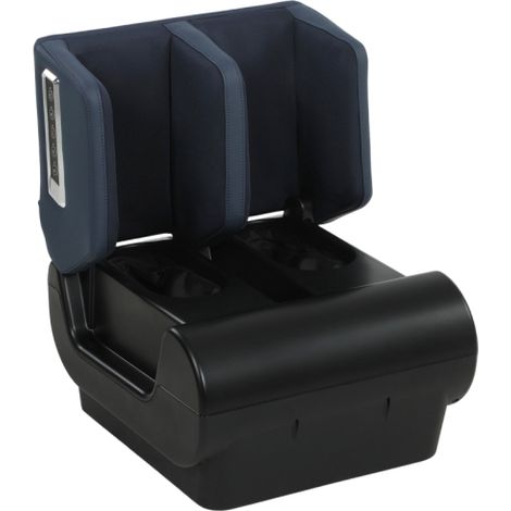 Massaggiatore per gambe 2 in 1 con funzione riscaldante, compressione ad aria, timer, 3 modalità e intensità, colore blu e nero. Disponibile in loco. (1/5)