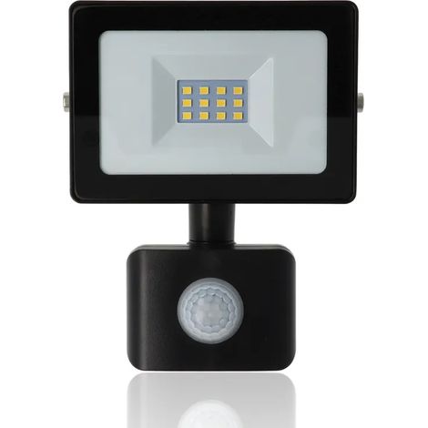 Proiettore LED con rilevatore di presenza, 10W, 220Vac, Luce Naturale, Nero (1/2)