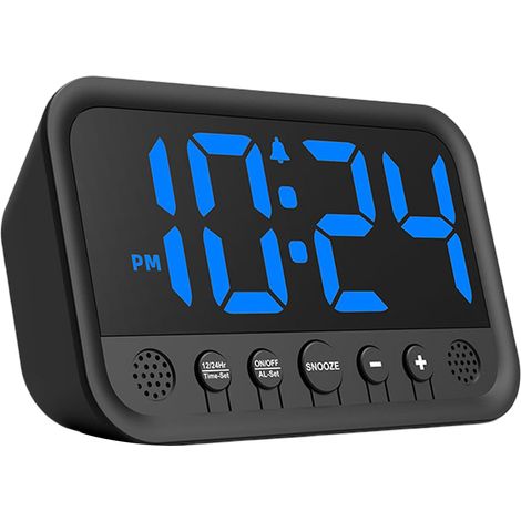 Réveil Digital Compact avec Affichage LED - Alarme Puissante Adaptée aux Dormeurs Profonds - Alimentation Secteur, Réglages Simples de Luminosité et Son - Parfait pour Table de Nuit (1/5)