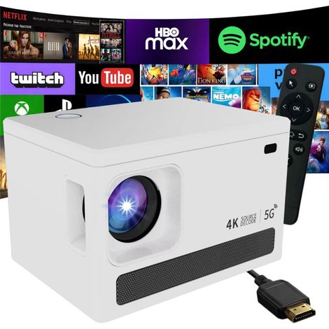 Filiyano-Vidéoprojecteur LCD Android TV 11 pouces WiFi Bluetooth 720p Compatible 4K 60-120 Hz (1/5)