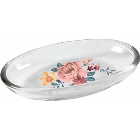 Porte Savon Imprimé "Jayana" 15cm Transparent