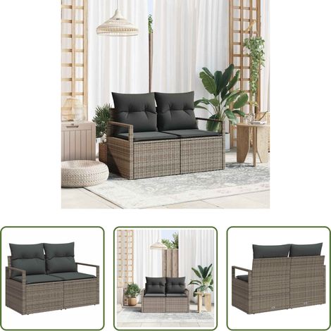 Canapé extérieur - Canapé de jardin avec coussin 120 x 62 x 69 cm polyrotin (1/5)