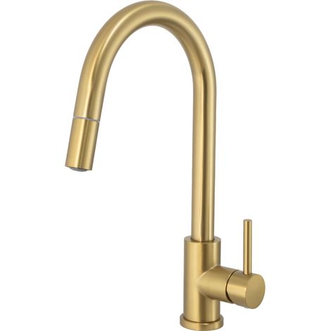 Grifo de cocina oro mate monomando extraíble Paraná de Valaz (1/2)