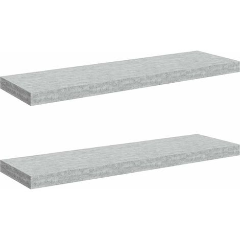 vidaXL Scaffali a Parete 2 pz Grigio Cemento 80x23,5x3,8 cm in