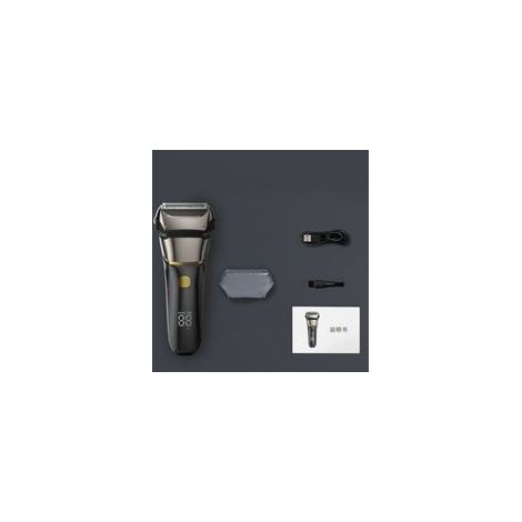 Rasoir électrique pour hommes 3 têtes Rasoir rechargeable sans fil avec indicateur de puissance LED Trimeuse à barbe étanche humide et rasage sec (1/5)