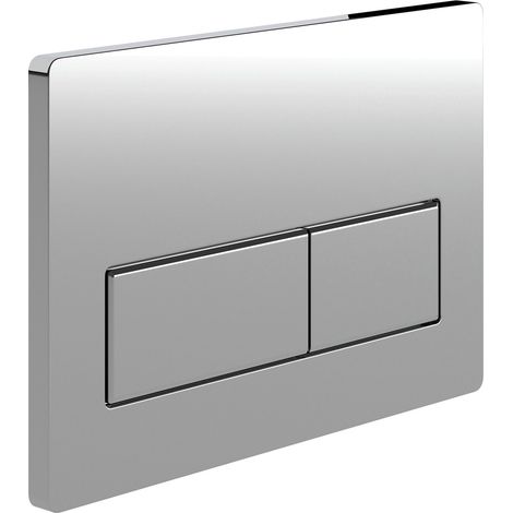 Signature Rectangular Push Button Dual Flush Plate - Chrome (1/2)